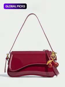 Women's Solid-Color Casual Shoulder Bag, Fashionable PU Leather Crossbody Bag for Daily Use, Trendy Versatile High-quality Commuting Bag, Crossbody Purses, Fashionable Unique Bags, Crossbody Shoulder Handbag