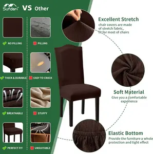 Dining Chair Covers Set of 6 - Non-Slip Spandex Kitchen Parsons Slipcovers for Dining Room, Hotel (Extra Large)