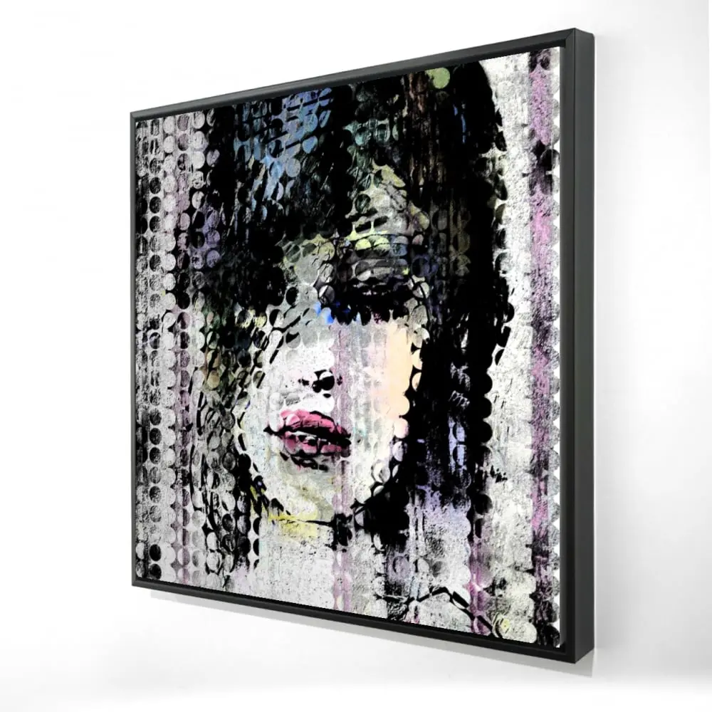 Begin Home Decor 2081-2424-FI25 24 x 24 in. Retro Figurative Canvas - Colorful Woman Face Art for Bedroom