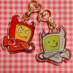 Edgar 2.5" Acrylic Charm (READ DESCRIPTION) | Electric Dreams Double - sided Clear Epoxy Computer Keychain