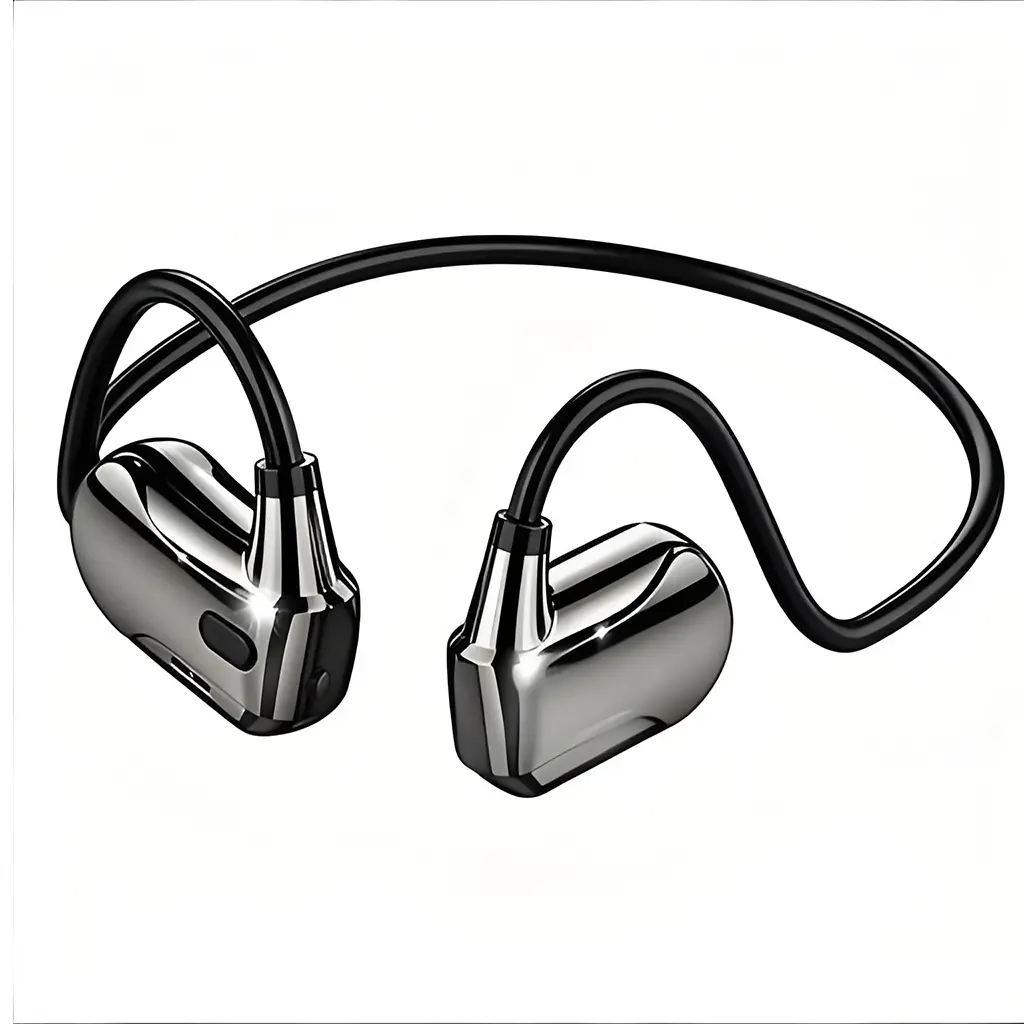 Open-Ear Neckband Headphones BT 6.0, Wireless Air Conduction Headphones with LED Battery Display, HiFi Stereo Sound, ENC Clear Calls, Lightweight Secure Fit, Sweatproof Sports Headphones for Running, Gym, Workout, Cycling & Driving