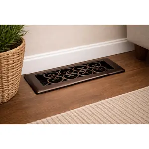 Decor Grates 4" x 10" Steel Floor Register – Oil Rubbed Bronze Adjustable Vent Cover