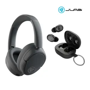 JLab JBuds Lux Active Noise Cancelling Headphones & JBuds Mini Earbuds Gift Set, 1 set of Earbuds + Headphones