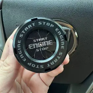 Car Engine Start/stop Button Cover, Universal Push Start Button Decorative Cover, Rotatable Ignition Switch Protector, Anti-Scratch Car Interior Accessory, Automotive Decoration
