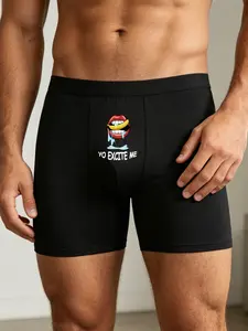 Men's Casual Fitted Underwear, Breathable Summer Sports Briefs, Comfortable Skin-Friendly Print Design, All-Season Daily Wear