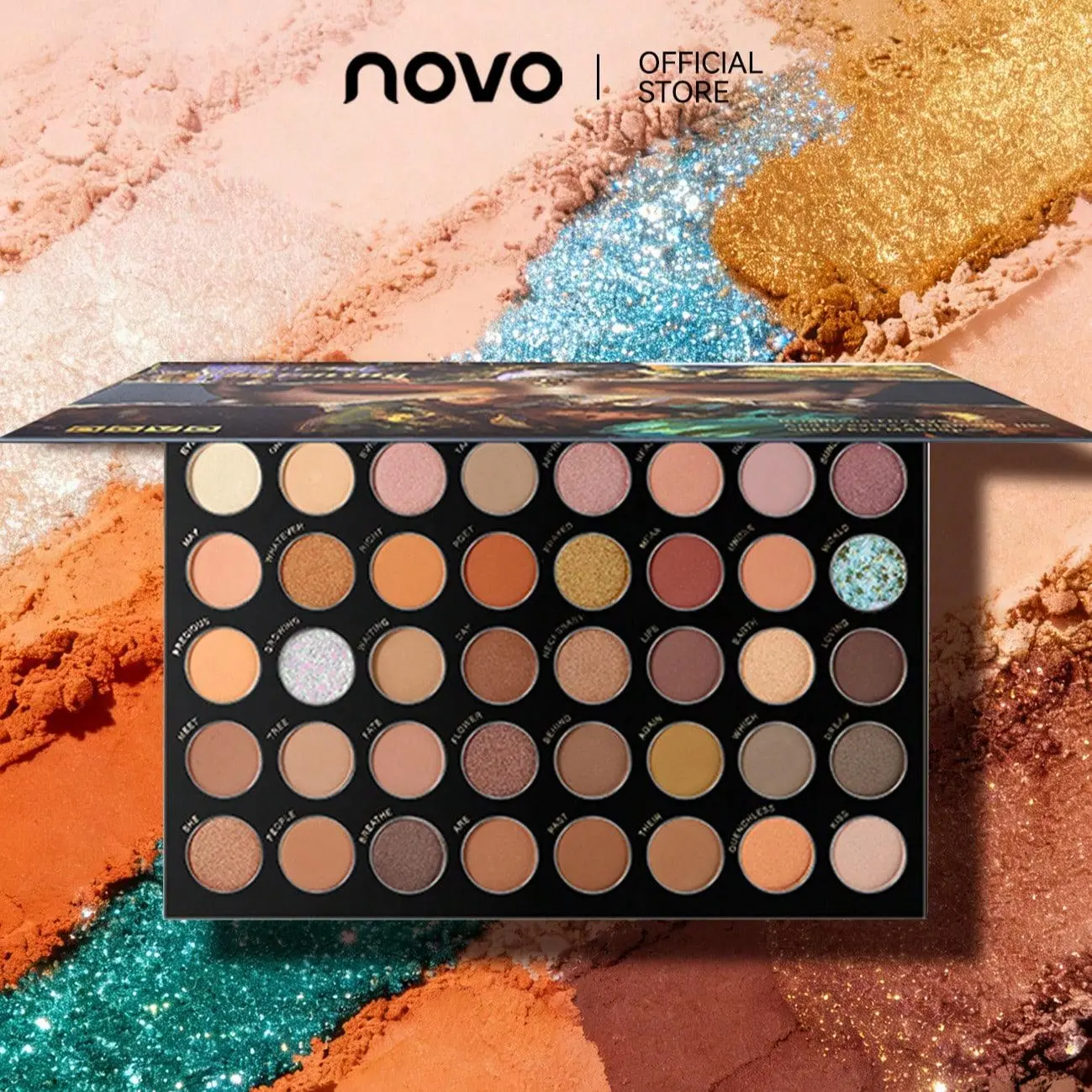NOVO 40-Color Eyeshadow Palette – Matte & Shimmer Highly Pigmented Long-Lasting