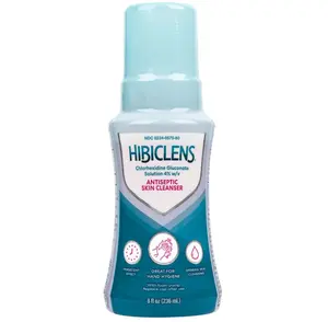 Hibiclens – Antimicrobial and Antiseptic Soap and Skin Cleanser – 8 oz with Foaming Pump – for Home and Hospital – 4% CHG