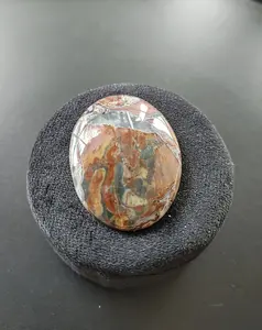 Polished Handcrafted 40x30mm 45ct Polished Oval Jasper-Agate Cabochon
