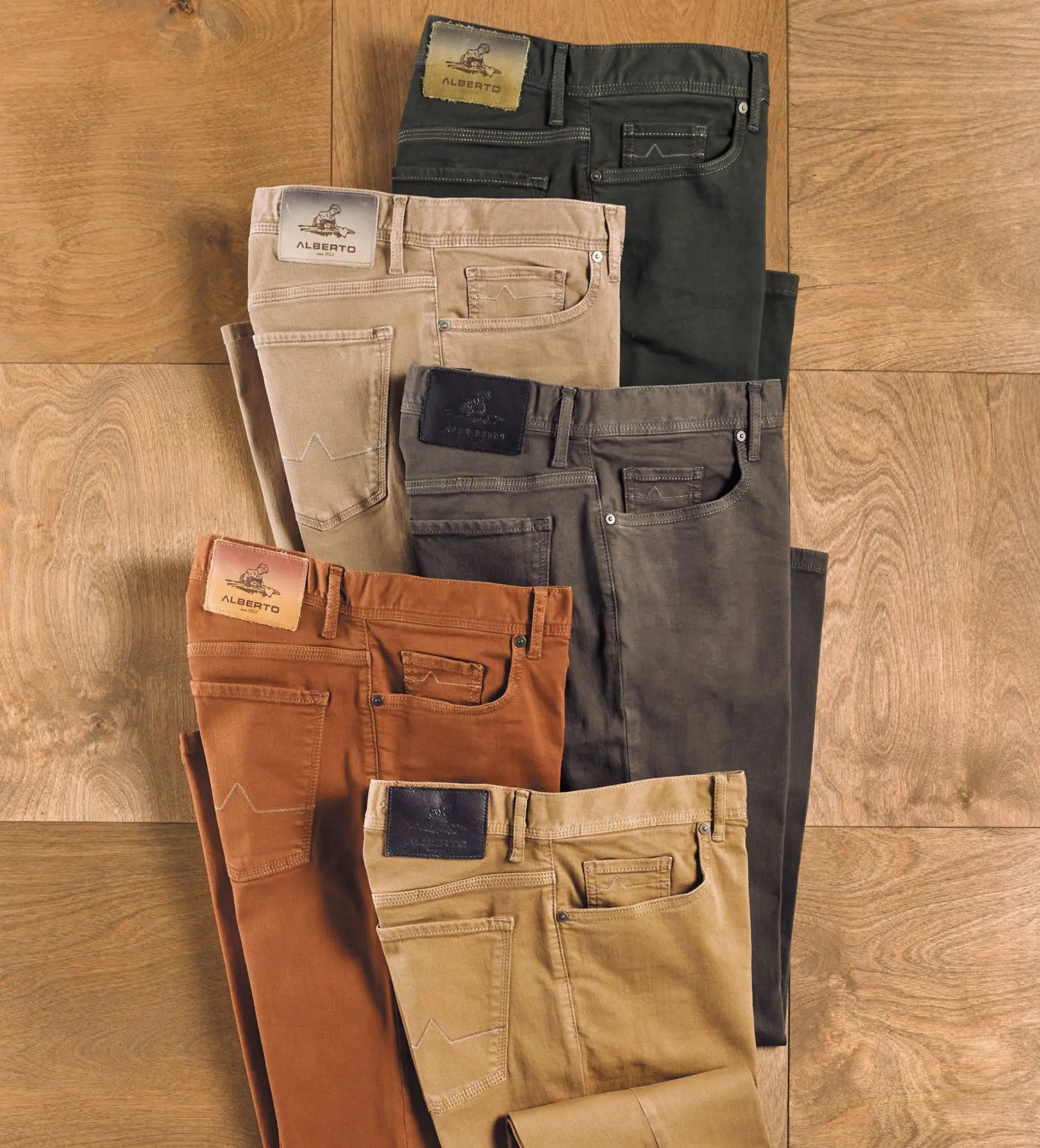 Men's Alberto Dynamic Superfit Menswear Jeans, Plain Straight Leg, Cotton Blend Fabric, 5-Pocket Design