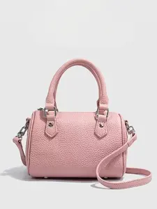 New High-End Leather Boston Pillow Bag, Women's Fashion First Layer Cowhide Handbag Shoulder Bag, Stylish Outdoor Use