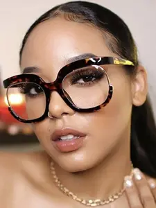 Trendy Leopard Print Hip Hop Glasses for Women, Stylish Party Accessories for Beach and Street Outings, Casual Fashion Statement, Party Activity Supplies