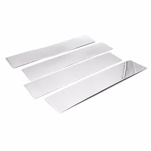 Stainless Steel Chrome Polished Stick-On Side Door Pillar Post Trim Set Compatible With 2015-2019 F-150 Crew/Extended Cab Without Keypad Cutout