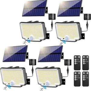 Solar Powered Outdoor Wall Light, Solar Lights Outdoor, 3 Modes 270° Illumination Solar Wall Light with Remote Control, Waterproof LED Wall Mounted Light for Garden Patio
