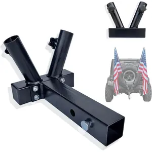 Double Hitch Flag Pole Holder for , Fits Standard 2" Trailer Hitch, RV Flagpole Kit,  Receiver Flag Pole Mount, Compatible with , RV, Camper, SUV, Pickup