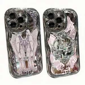 Retro Cupid Angel Phone Cases For iPhone 17 Promax Pro Air 16 Plus 15 14 13 12 11 Electroplated Soft Shockproof Protective Cover Perfect Christmas Halloween Birthday Gift