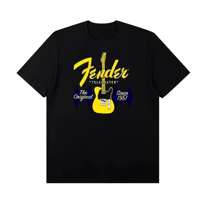 Fender Est 1946 Vintage Distressed Logo T-Shirt, Guitar Player Musician Tee