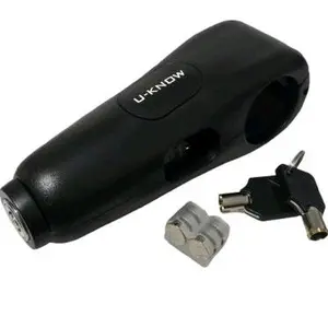 U-KNOW Heavy Duty Anti-Theft Brake Lever Lock for Bicycles Scooters & Motorcycles Durable ABS Material Easy Carry Design Black with Key Secure Locking alarm