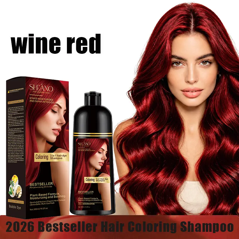 SHEANO Multi-Color 3-in-1 Hair Dye Shampoo | Cruelty-Free Herbal Formula, At-Home DIY Color, Instant Gray Blending, Deep Conditioning & Shine Boost for All Hair Textures