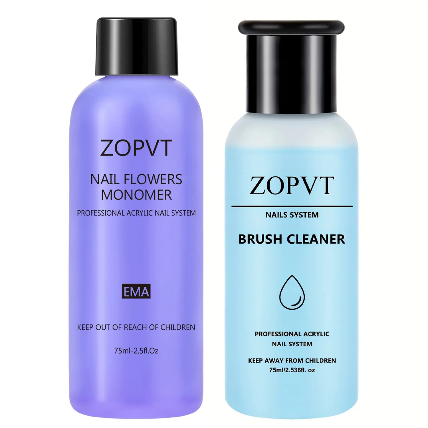Acrylic Liquid Monomer System for Nail Extension, Professional Grade, Salon Quality Acrylic, Perfect for Salons and DIY Use, Nail Art Diy, 75ML X 2, Straight Liquid Acrylic