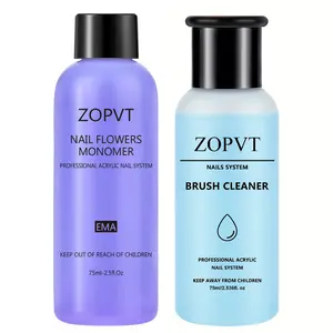 Acrylic Liquid Monomer System for Nail Extension, Professional Grade, Perfect for Salons and DIY Use, 75ML X 2, Straight Liquid Acrylic