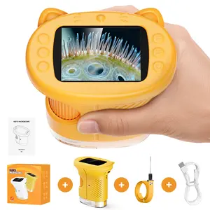 Aspoven 1000X Handheld Digital Microscope with 4K 2.4" IPS Screen USB-Powered Portable for Kids Students Educational Science Toy Compact Durable Learning Materials Teaching Supplies