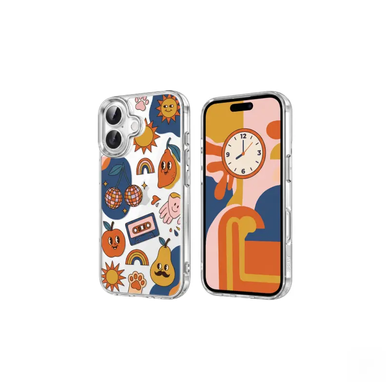 Retro Pop Aesthetic Phone Case. Pure clear PC construction with tactile non-slip grip and advanced drop protection. Lightweight retro vibing style. Upgrade your look during our DealsForYouDays!