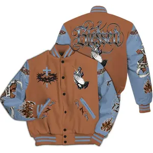 Air Foamposite Metallic Copper Match Varsity Jacket, God Blessed Custom Name Graphic, Urban Streetwear