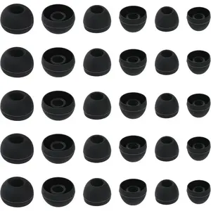 15 Pairs  Ear Buds Headphone Earbuds Replaceable Earphone Covers Earbud Covers Fit in-Ear Headphones Suitable for Almost All Earphones (3 Sizes, Black)