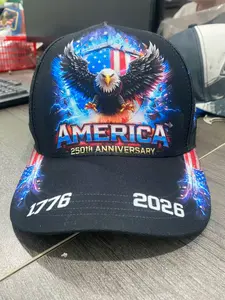 Usa 250th Anniversary 1776-2026 Baseball Hat, Patriotic Eagle Lightning Print, Unisex Adjustable Sun Hat, All Seasons Casual Style, Baseball Cap Adjustable