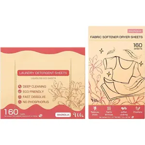in  Laundry Detergent Sheets Kit, Magnolia Scent, 160 Loads Laundry Sheets + 160 Drying Sheets, Laundry Set  for Travel, Softener Sheets Eco Package Friendly &