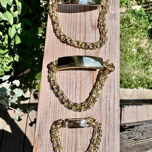 Chino Link Engraved Personalized Bracelets Gold Plated Customizable Name (READ INSTRUCTIONS) Final Sale No Returns