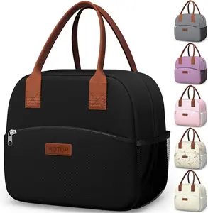 Lunch Bag for Women & Men - 10L Insulated Cooler Bag with Multi-Pocket Design, Wear-Resistant Oxford Fabric, Portable for Office & Picnic, Black