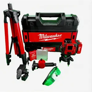 Milwaukee Green 360° 3-Plane Laser Level Kit with M12 REDLITHIUM 4.0 Ah Battery, Charger and Carrying Case, For Leveling and Alignment in Construction and Interior Layout, Cordless Self-Leveling Laser Tool