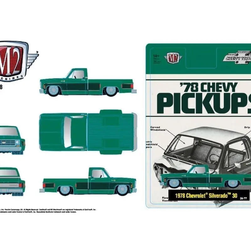 M2 Machines 1:64 1978 Chevrolet Silverado 30 – Green – Hobby Exclusive