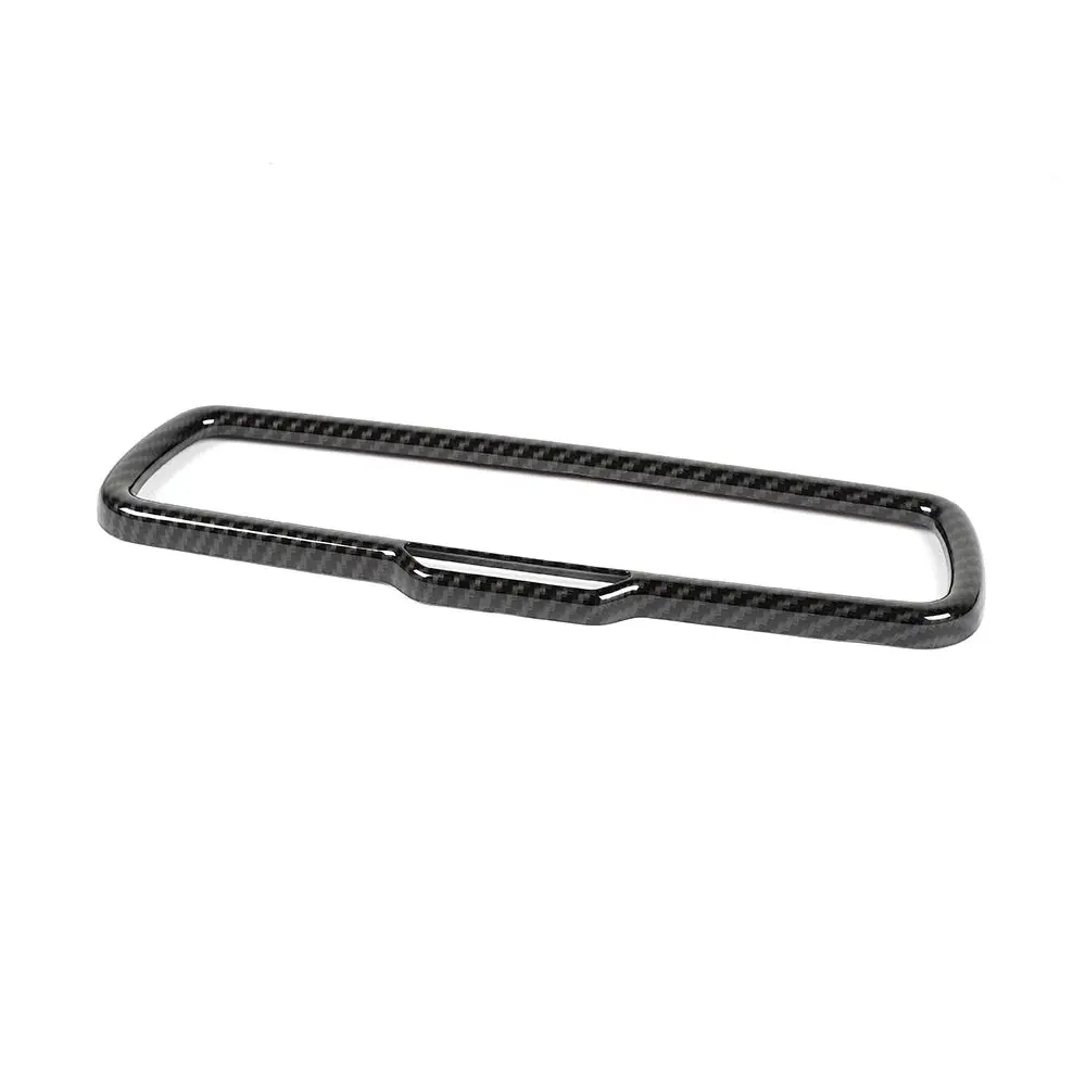 Carbon Car Interior Rearview Mirror Cover Trim Bezel - 1-Item Self-Adhesive Mirror Frame, Interior Fit Decorative Accessory for Dodge Challenger 2015, Charger 2011, Ram 2010-2017, Durango 2011