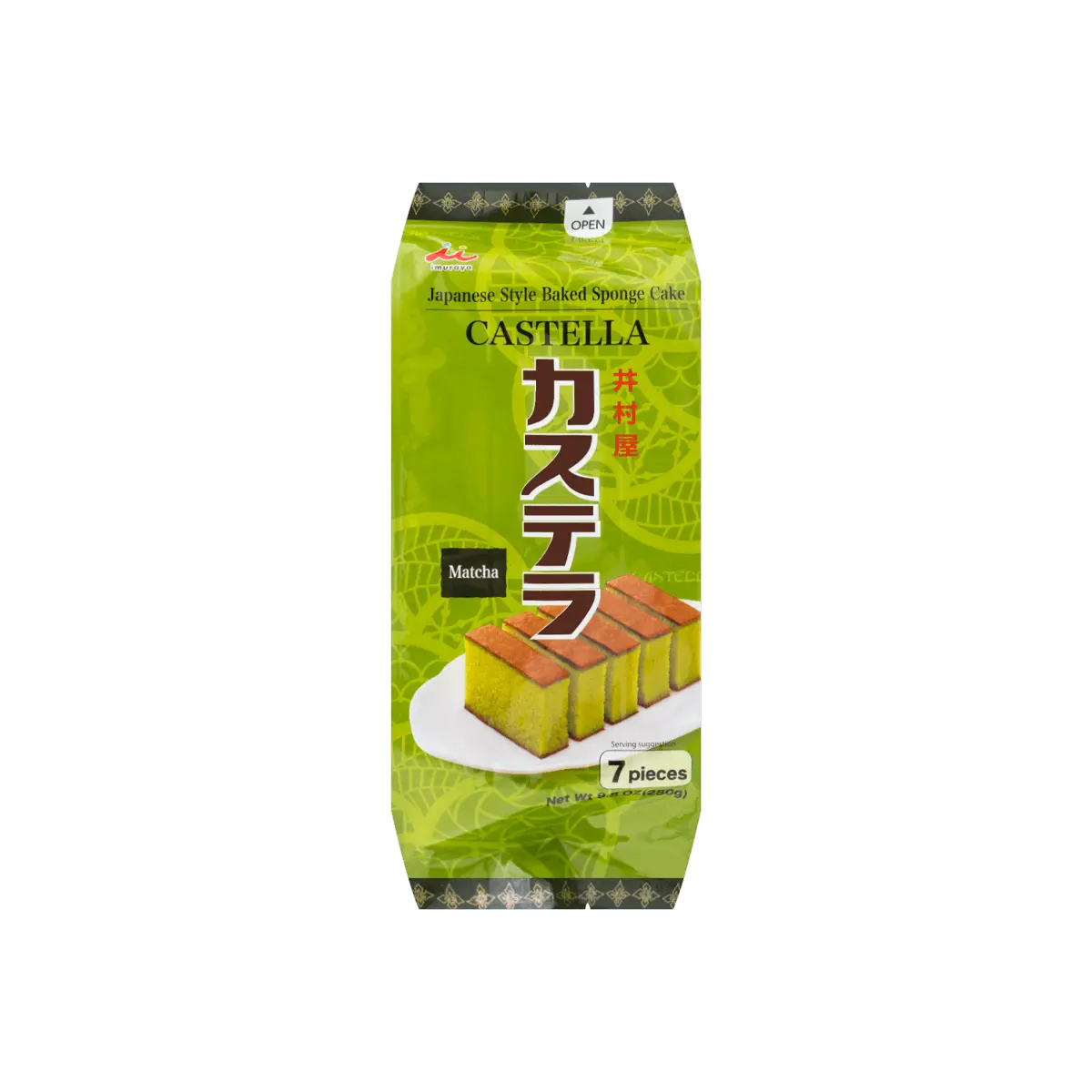 IMURAYA Japanese Matcha Castella - Baked Sponge Cake, 7 Slices, 9.87oz