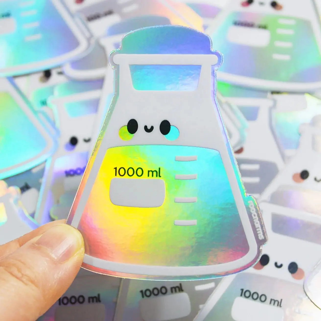 Holographic Beaker Sticker, Cute Chemistry Flask, Biology, Lab Tech, MLS, MLT, Scientist, Clinical Lab Gift, Researcher, Science, Lab Week