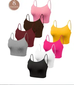 8 Pieces Women's Seamless Wireless Bra Stretchy Comfortable Breathable Lingerie for All Seasons Fitness Training Yoga Sports Bra Gym Workout Wear SpringStatements