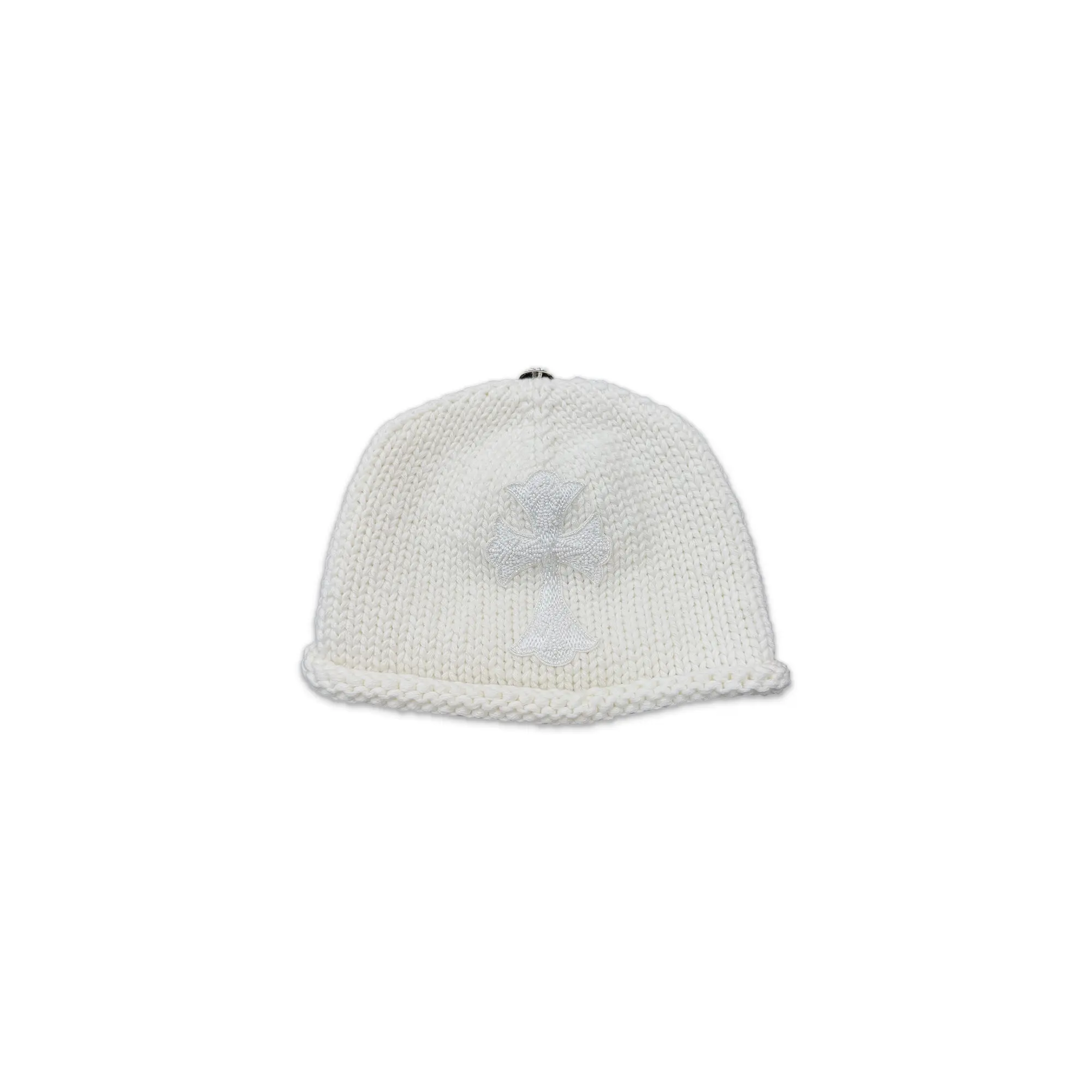 Cashmere Beaded Cross Beanie "White" CHRM0562