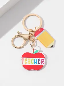 2026 Graduation Season Pencil Keychain Teacher’s Day Gift Keychain Apple Keychain “TEACHER” English Pendant,summerwins