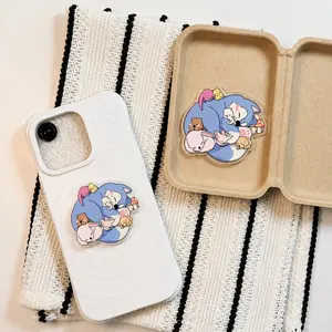 Cute Sleeping Animal Friends MagSafe Phone Grip, Kawaii Bunny & Puppy Magnetic Pop Socket & Kickstand for iPhone, Pastel Cozy Aesthetic Gift