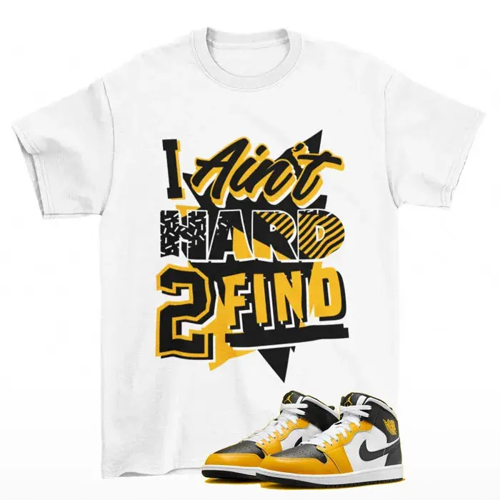 Rare Find Sneaker Shirt White to Match Jordan 1 Mid Yellow Ochre DQ8426 701