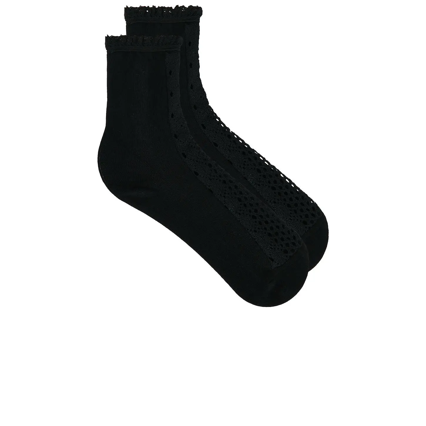 Free People Rubies Crochet Socks in Black