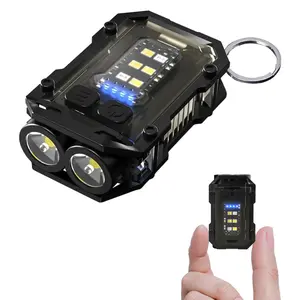 Rechargeable Mini Edc Keychain Flashlight, Compact Pocket COB Light, LED Flashlight, USB-C Charging, Ideal for Night Work, Running, Hiking, Camping