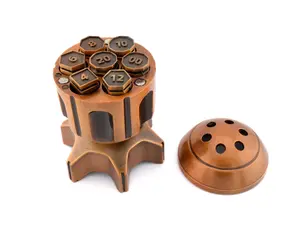 Metal Missile Polyhedral DnD Dice Set - Spinning Bullet Bomb Chamber RPG Dice, Mechanical Revolver Fidget Toy, for Dungeons & Dragons TTRPG, with Gift Box, Polyhedral Dice Set