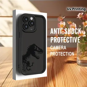 Simple with Black Ferocious Dinosaur Pattern Phone cases Case Compatible with iPhone 17 Pro Max 16 16e 15 14 Plus 13 12 Mini 11 Air X XS Pattern TPU Lens Protection Durable Soft Cover Gift 2D printing