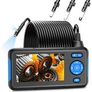 Dual Lens Endoscope Borescope Camera with 8 Adjustable LED Light 16.5ft Semi-rigid Cable, IP67 Waterproof 8.0mm Snake Camera, Multifunctional Inspection Tools for Car, Sewer, Plumbing, Home Appliance, Pipe Maintenance Man Gift