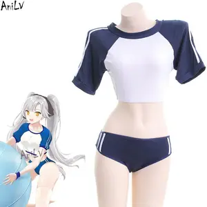apanese Anime Girl Student Gymnastics Gym Outfit Cheerleader Uniform Costume School Girl Sports Sukumizu Cosplay
