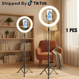 12 Inch LED Ring Light Kit with 17-63" Extendable Tripod Stand - 3 Color Temperature Modes Dimmable Circle Light for YouTube Podcast, TikTok Live, Makeup Studio & Video Conference Lighting#Easter Gift#mother's day gifts