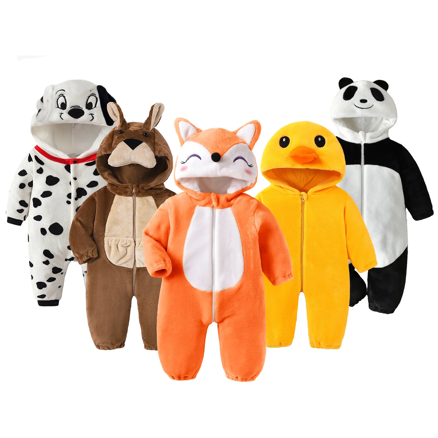 TONWHAR Animal Hooded Jumpsuit Kids One Piece Onesie for Autumn Winter Children Cosplay Jumpsuit Toddler Cartoon Outfit Newborn Comfortable Flannel Pajama Fluffy Pajamas